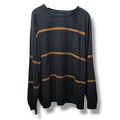 Harbor Bay Men's big and tall Black Striped Crewneck Knit Sweater