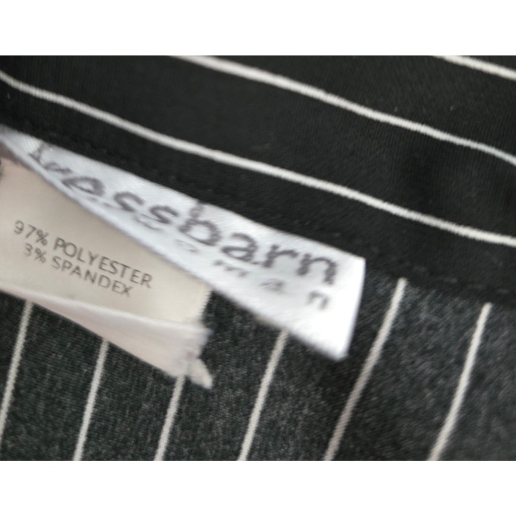 Dressbarn Woman Black White Chevron Pinstripe Button Down Shirt Estimated 1X