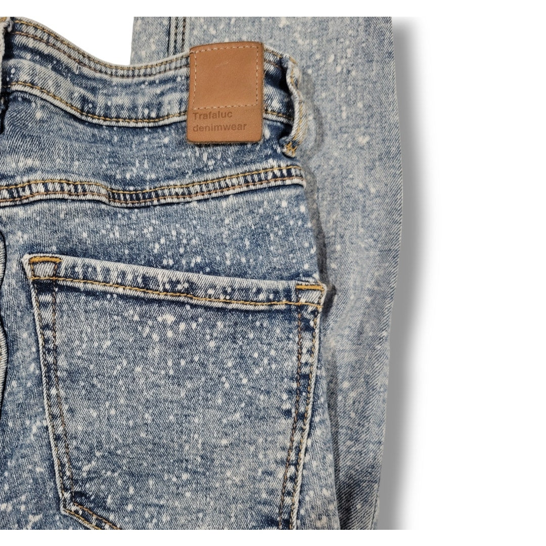 ZARA Trafaluc Acid Wash Skinny Jeans with Frayed Hem – Size 2
