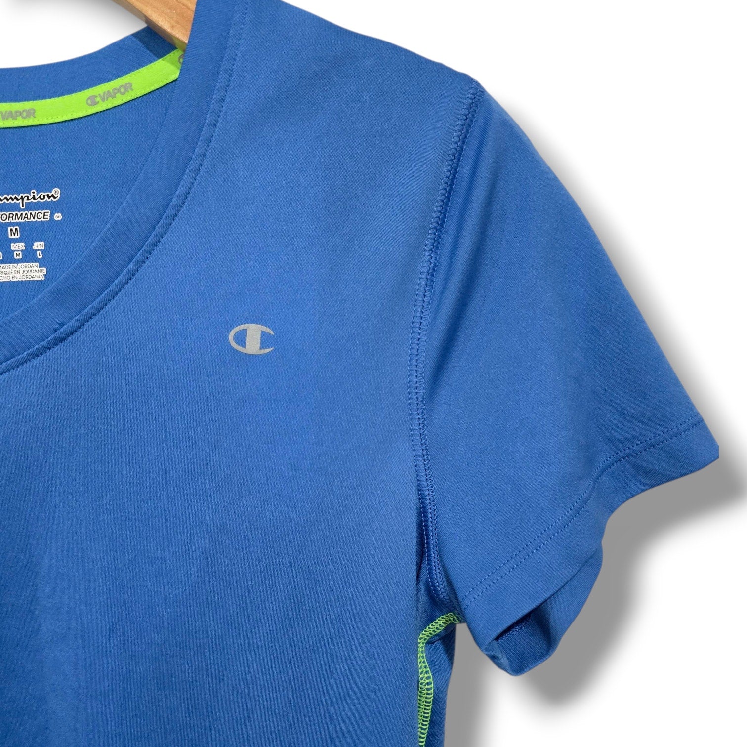 Champion Women’s Blue Performance V-Neck Athletic Tee – Size Medium