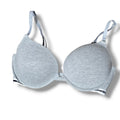 Victoria's Secret Cotton Push-Up Bra 34DD Heather Gray Logo Band Underwire