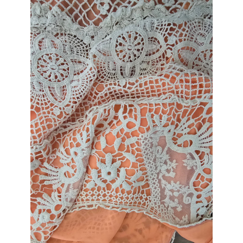 Staring at Stars Urban Outfitters Women's Boho Crochet Lace Tank Top Coral
