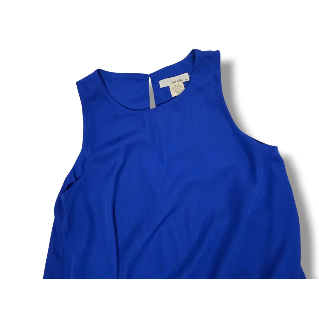 Sans Souci Women’s Royal Blue Sleeveless A-Line Dress – Size Small