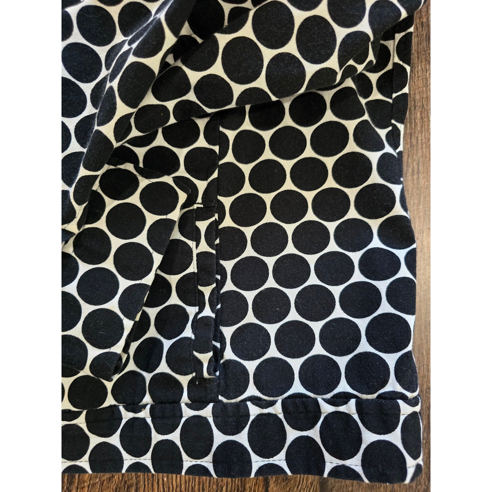 Croft & Barrow Black & Ivory Polka Dot Stretch Denim Jacket – Medium