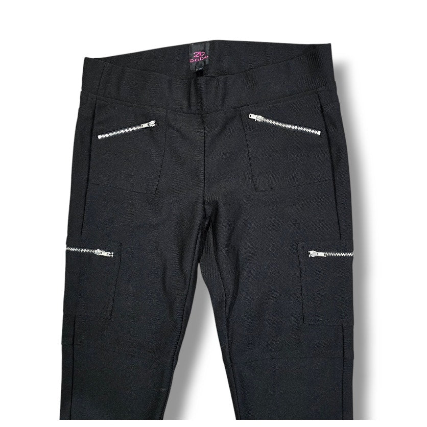 2B Bebe Women’s Black Zippered Pocket Skinny Pants Y2K Style – Size Small