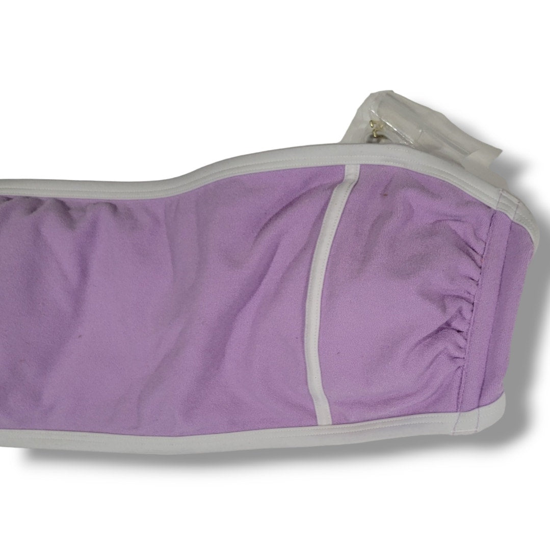 Kona Sol Women’s Purple Terry Textured Bandeau Bikini Top XL NWOT