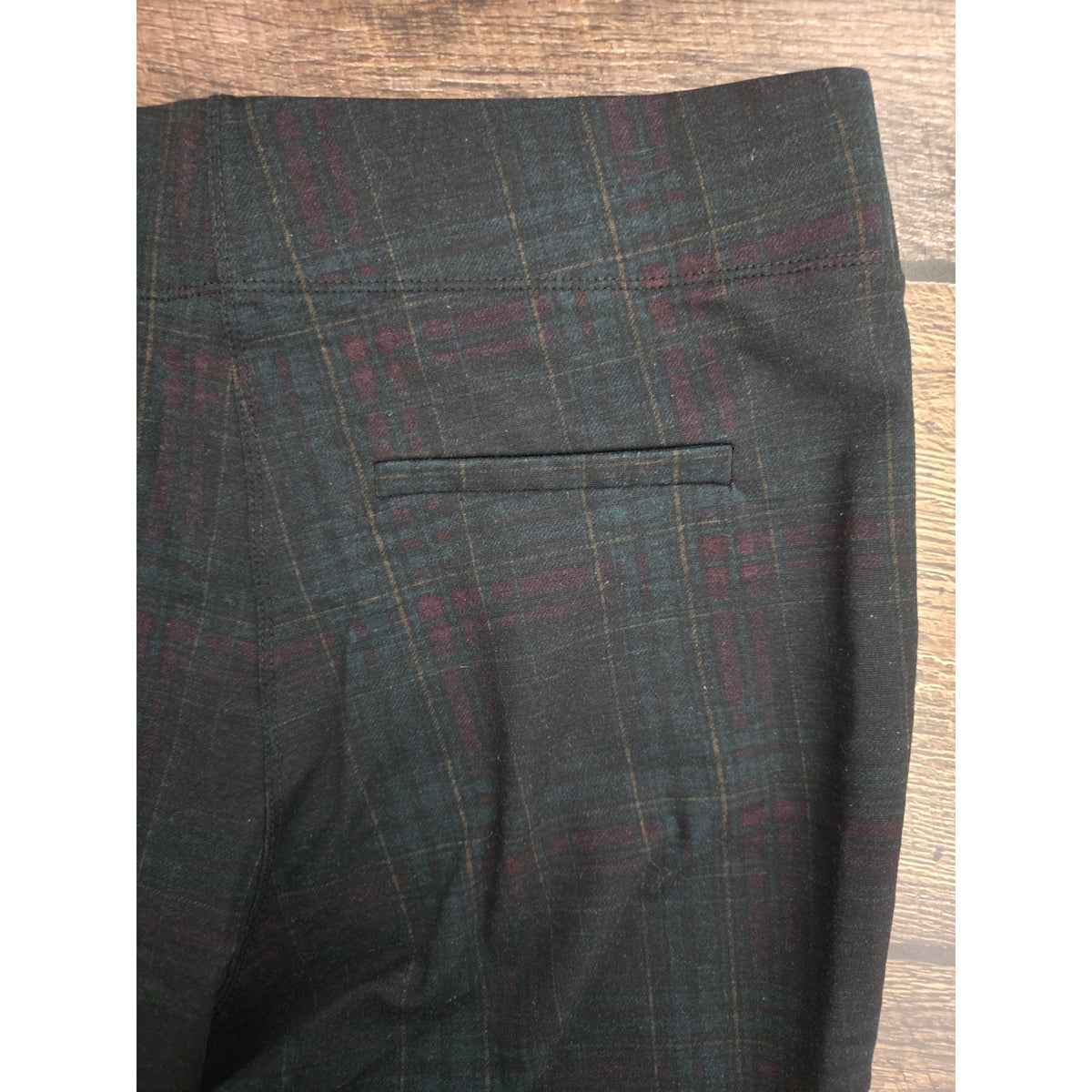 Jules & Leopold Plaid Pull-On Stretch Skinny Ankle Pants Dark Academia Large