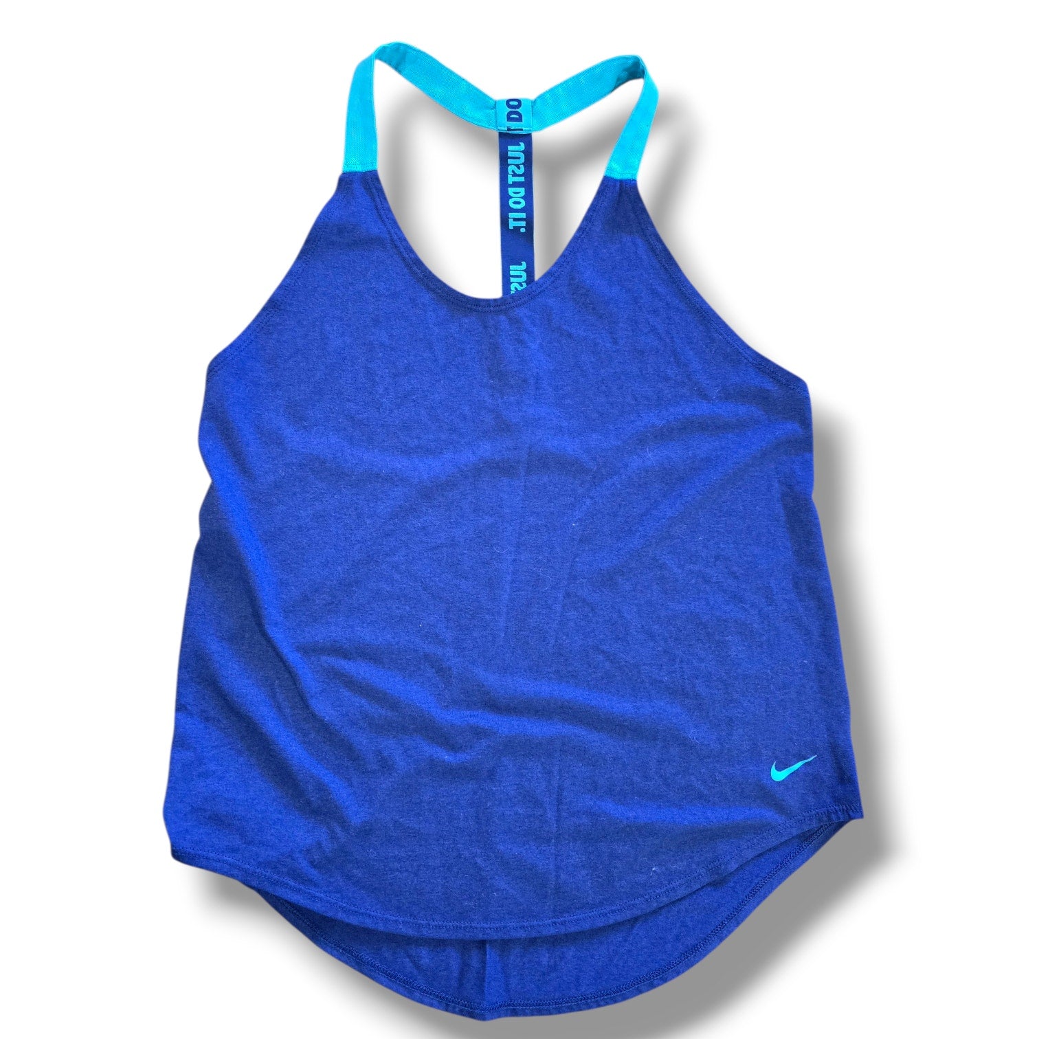Nike women's Dri-FIT Royal Blue "Just Do It" Racerback Training Tank – Medium