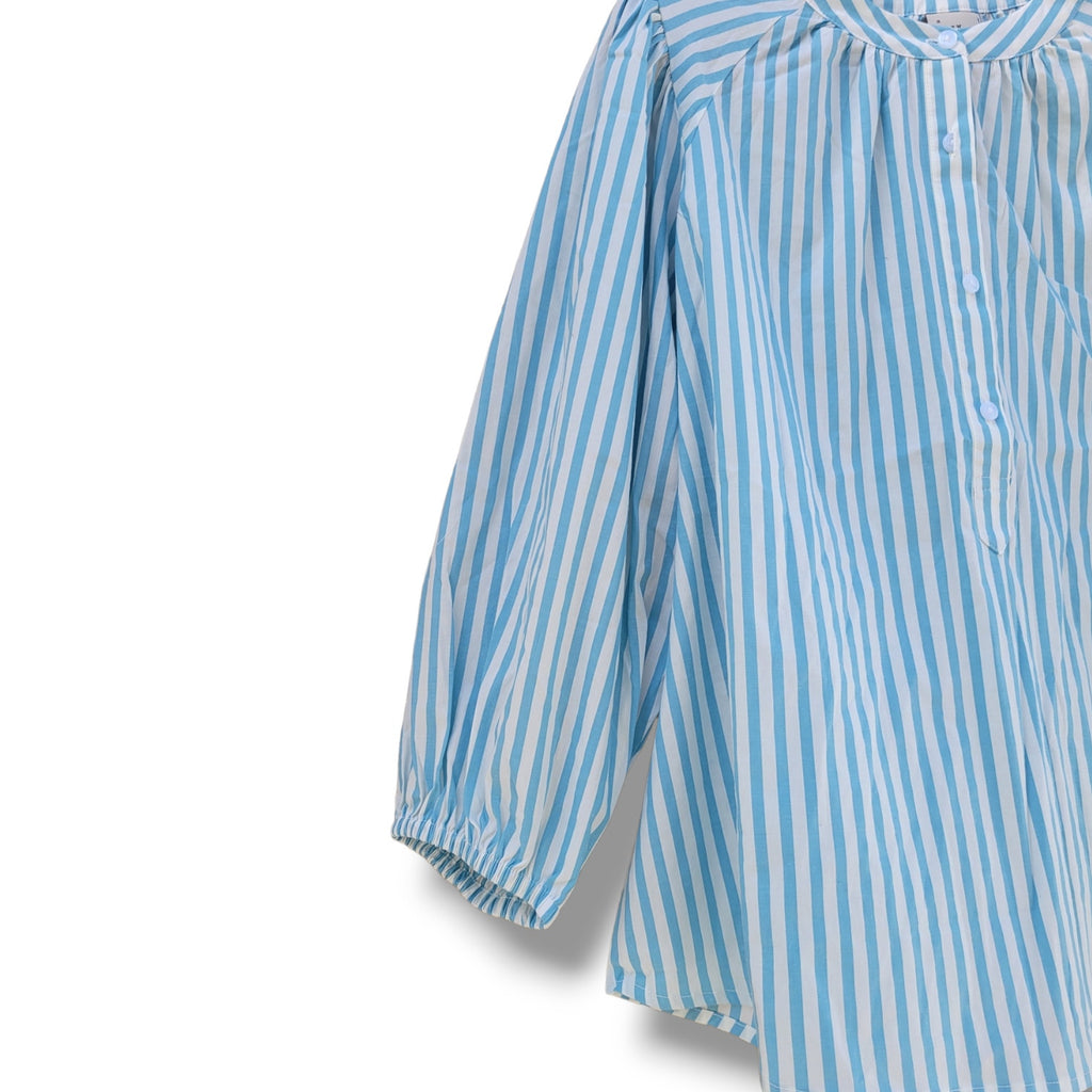 A New Day Women’s Blue & White Striped Balloon Sleeve Blouse