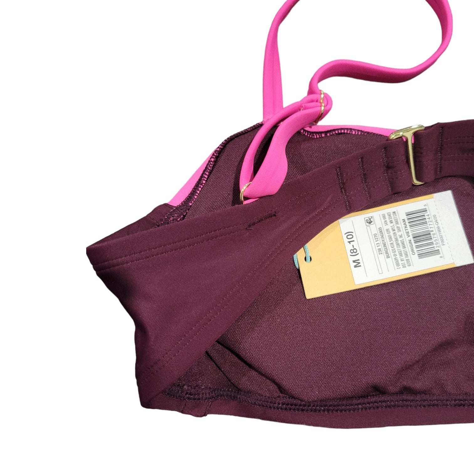 Kona Sol Women’s Colorblock Bandeau Bikini Swim Top Medium NWT