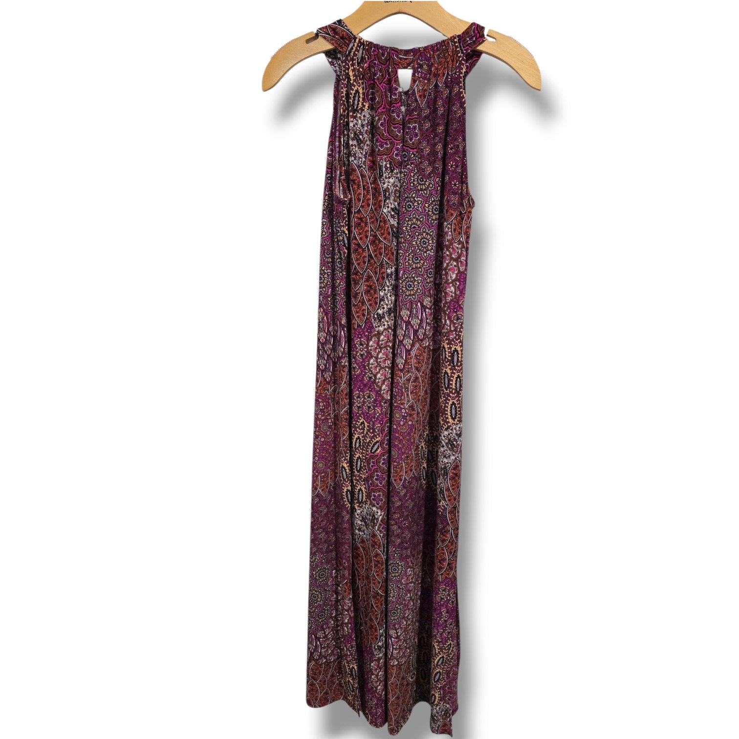 Anne Klein Women’s Multicolor Boho Print Maxi Dress with Side Slits – Size 6