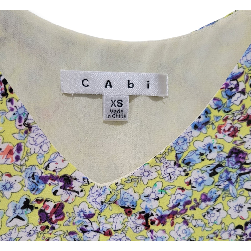 CaBi women's yellow multicolor floral lined tank top  - xs