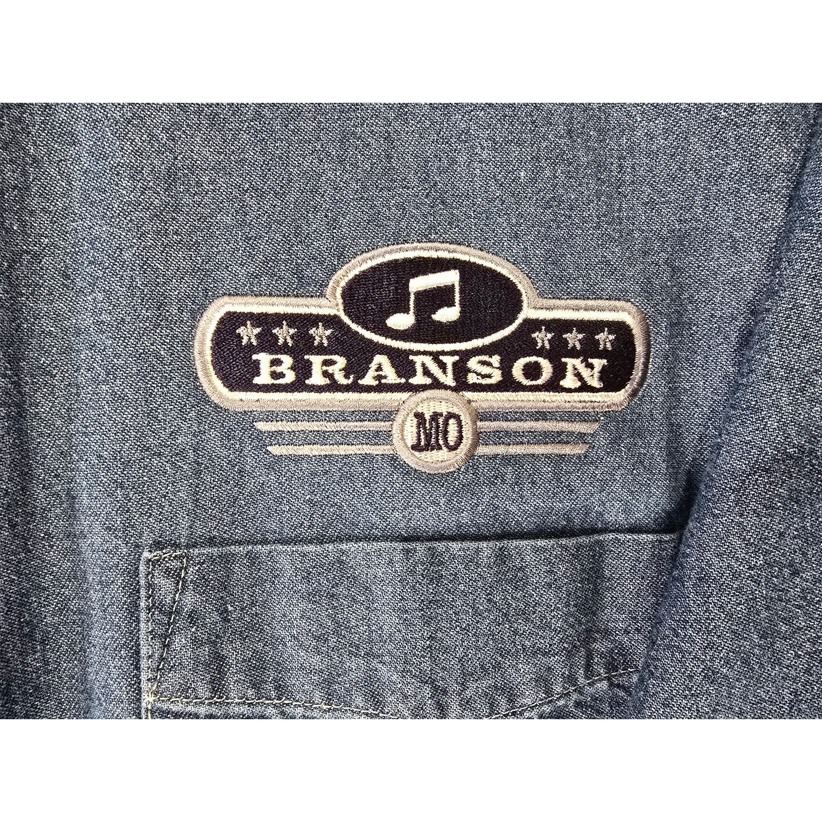 Branson MO Jerzees Denim Jean Shirt XL | Men’s 100% Cotton Button Down