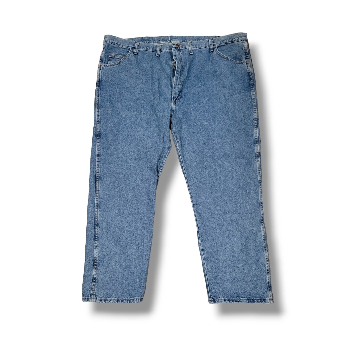 Rustler Advantage men's blue heavy weight denim regular fit straight leg jeans