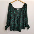 Isabel Maternity by Ingrid & Isabel Green Floral Long Sleeve Blouse xs maternity