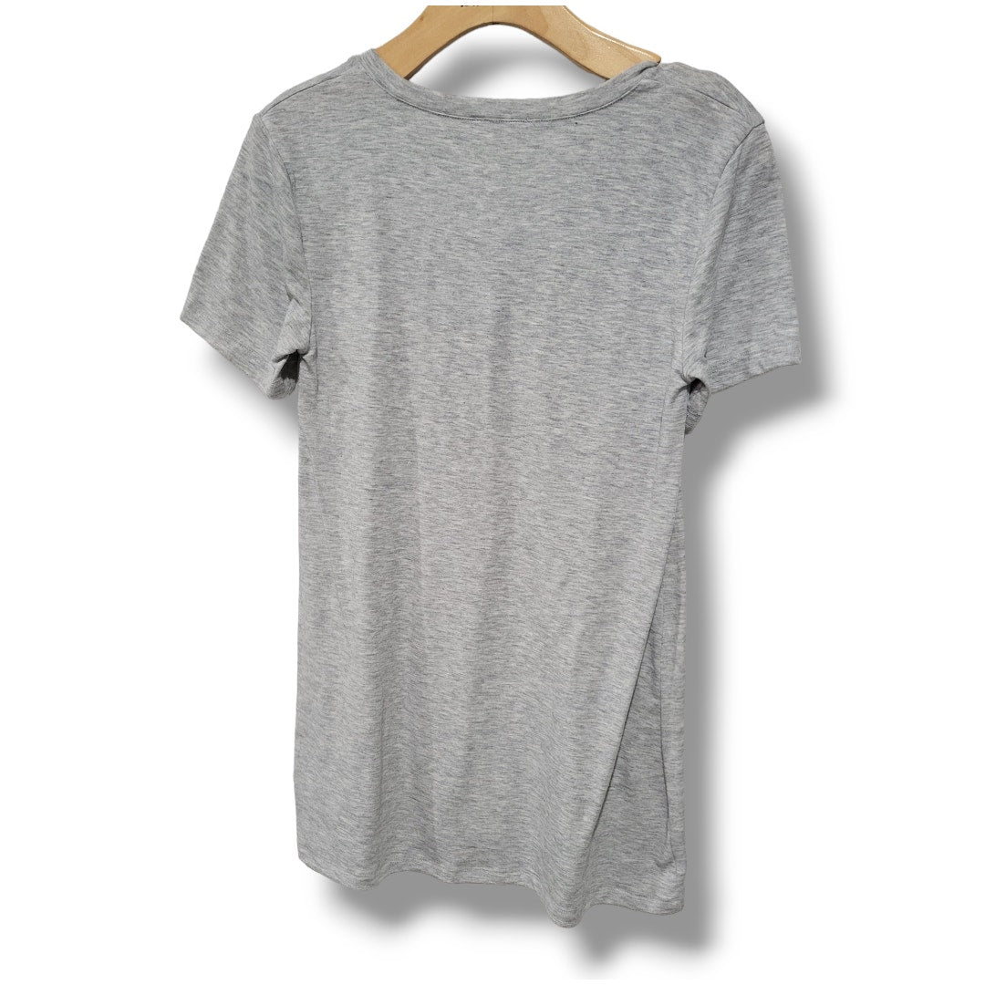 Zenana Outfitters Women’s Heather Gray V-Neck Tunic Top – Small, Rayon Spandex Blend