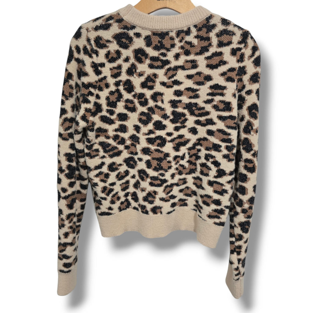 Orange Kiss Women’s Brown Animal Print Sweater Top – Size Medium