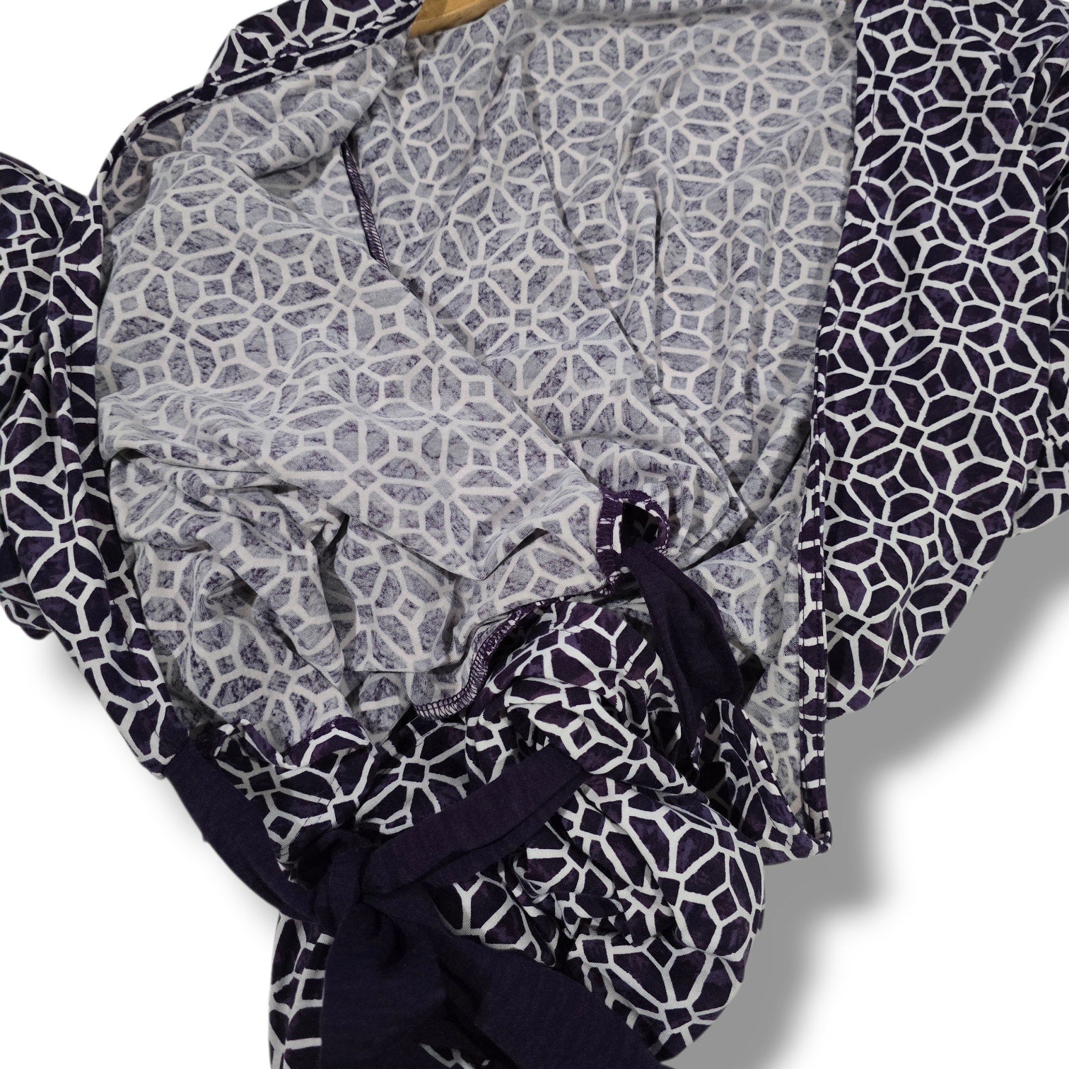 LuLaRoe Women’s Geometric Wrap Dress Purple White Size Large