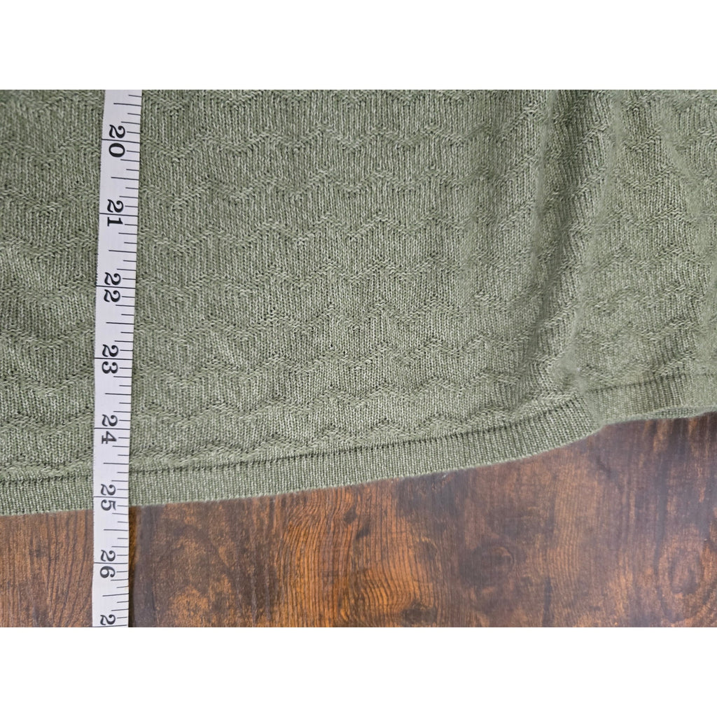 Alfred Dunner Women's Size XL Sage Green Chevron Knit Short Sleeve Sweater Top