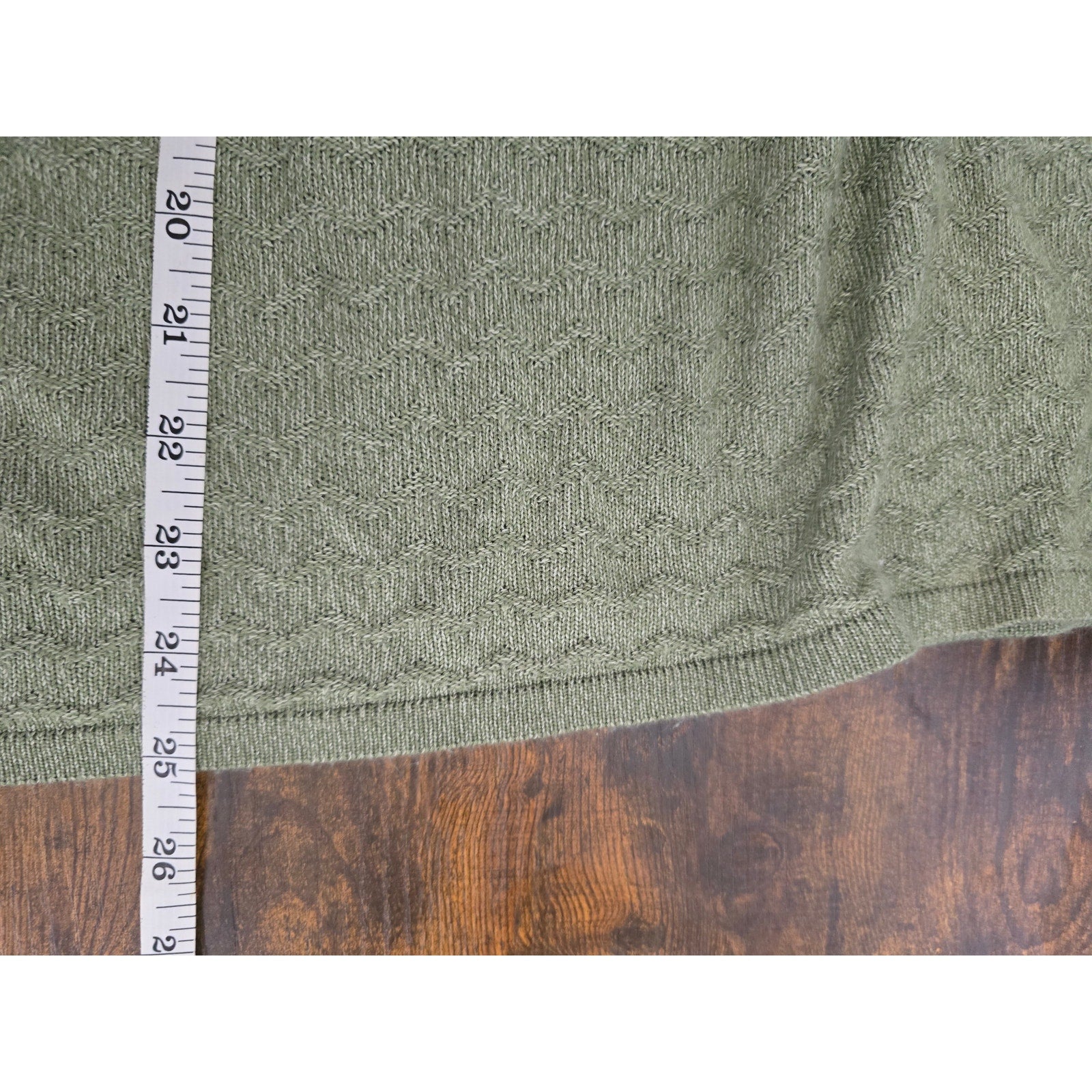Alfred Dunner Women's Size XL Sage Green Chevron Knit Short Sleeve Sweater Top