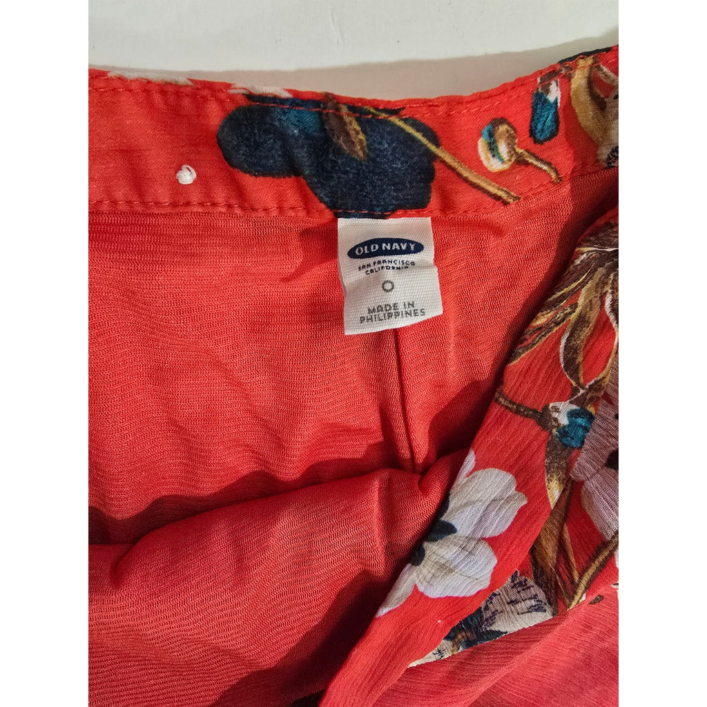 Old Navy Women’s Red Floral Layered Skirt Size 0 | Boho Summer