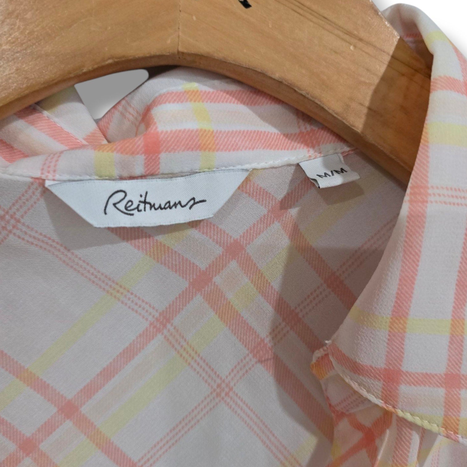 Reitmans Women's Multicolor Sleeveless Plaid Tie-Front Button Blouse Semi-Sheer