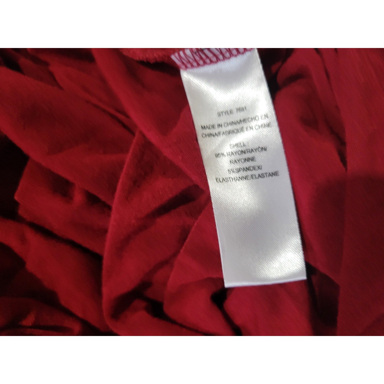 Rhonda Shear Women’s Burgundy 2-in-1 Draped Front Top Size Large