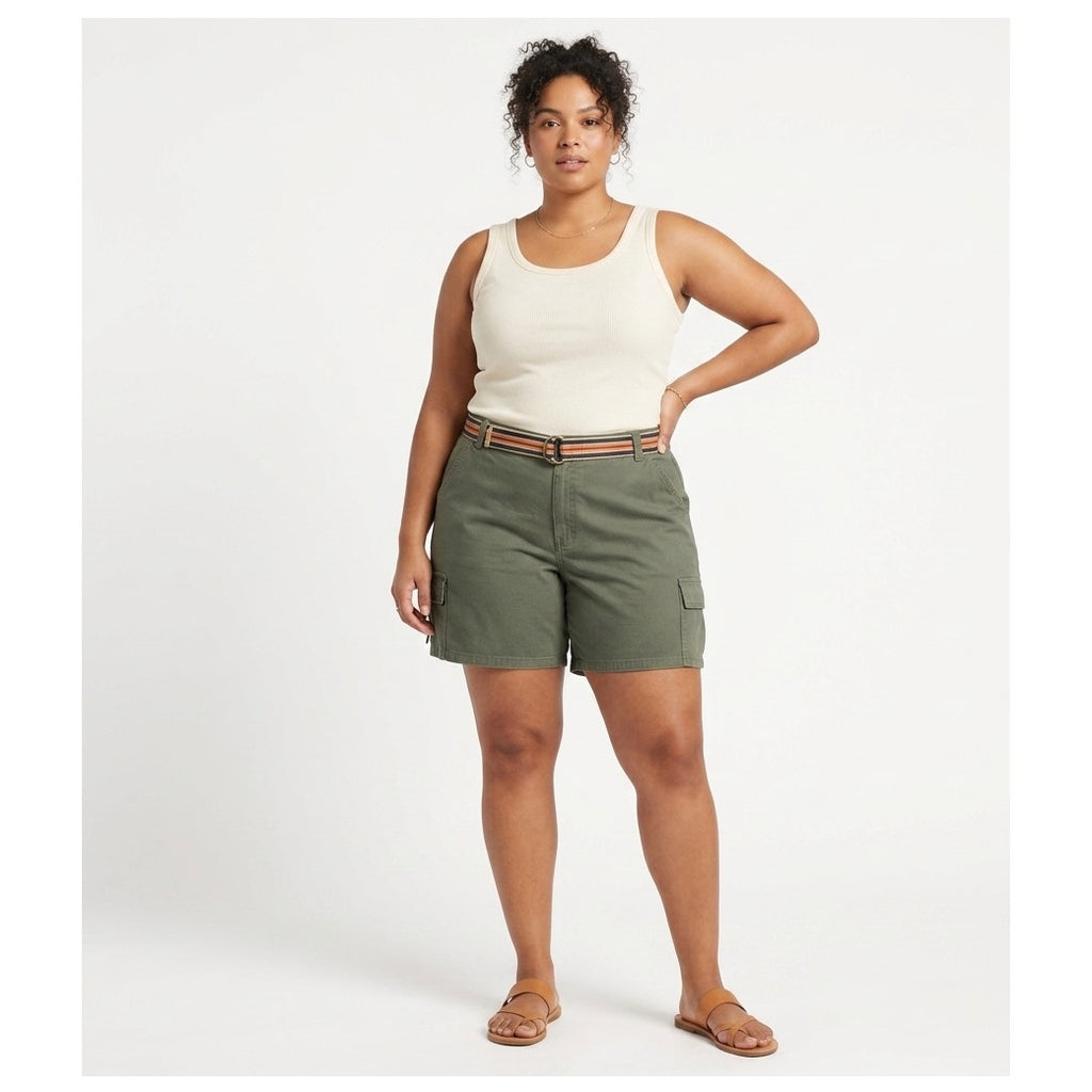 Riveted by Lee Women’s 24W Cargo Shorts w/ Belt Army Green Outdoor