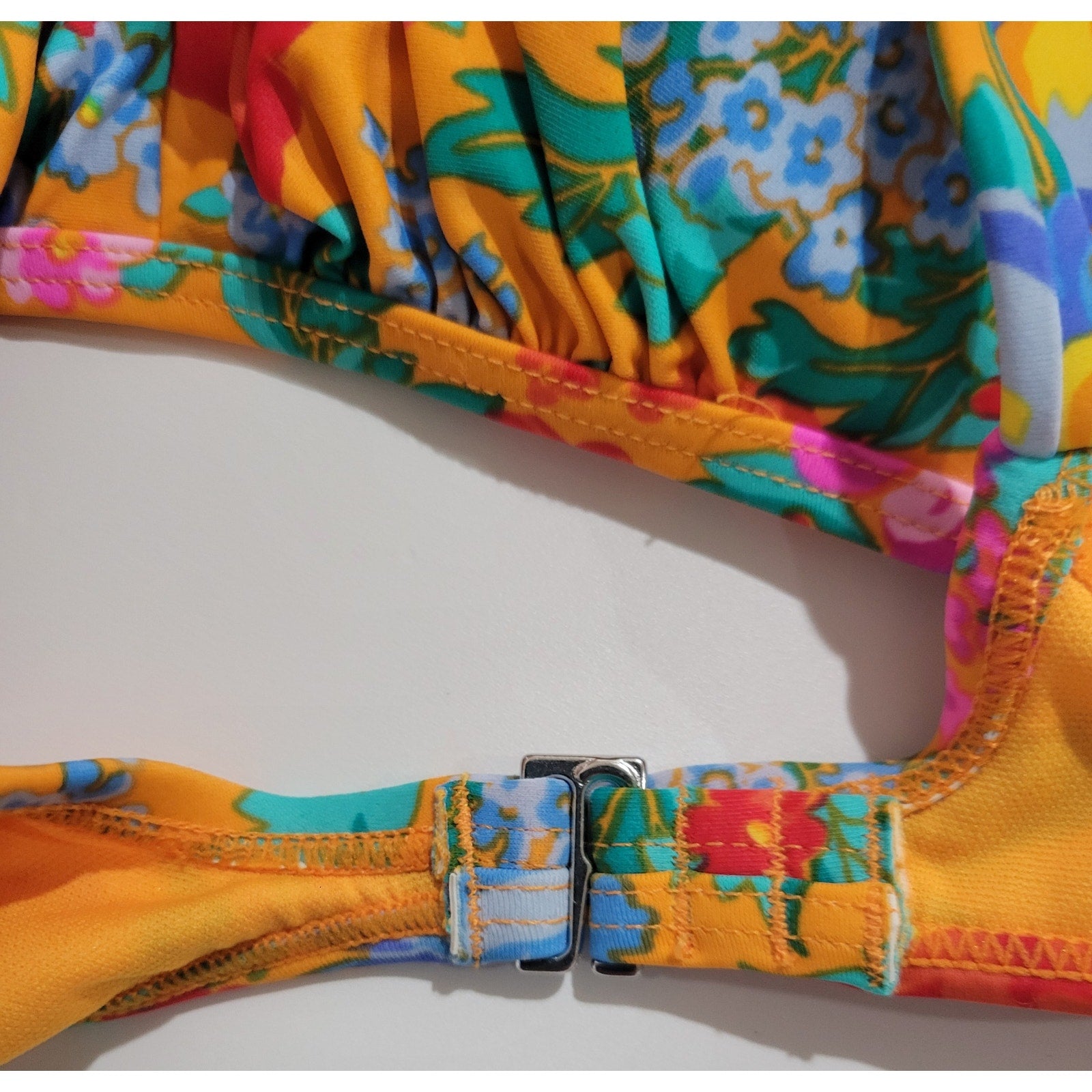 Xhilaration Juniors Orange Floral Tie-Front Bralette Bikini Top – Size XS, New
