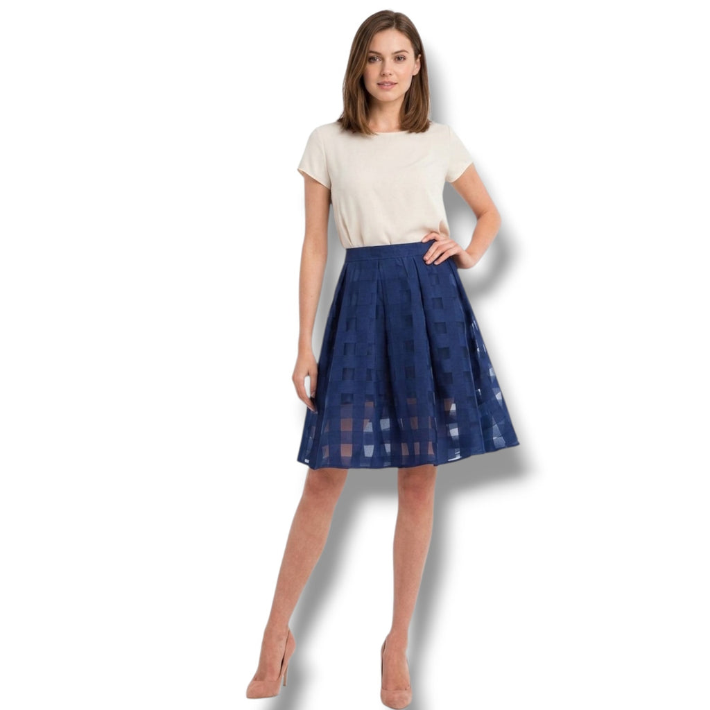 Charlotte Russe Women's Blue Layered A-Line Skirt Women’s Medium Sheer