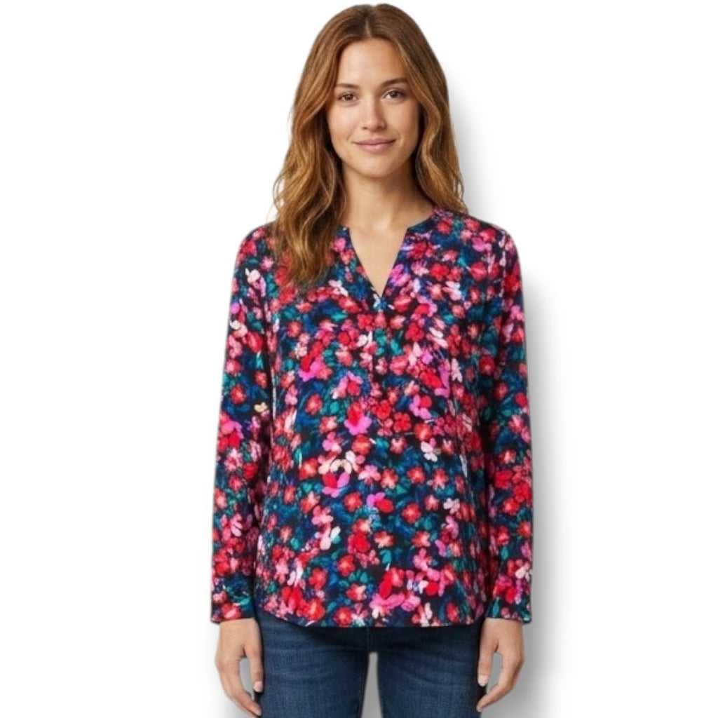 Attention Women’s Floral Long Sleeve Lightweight Blouse Sz Medium Polyester