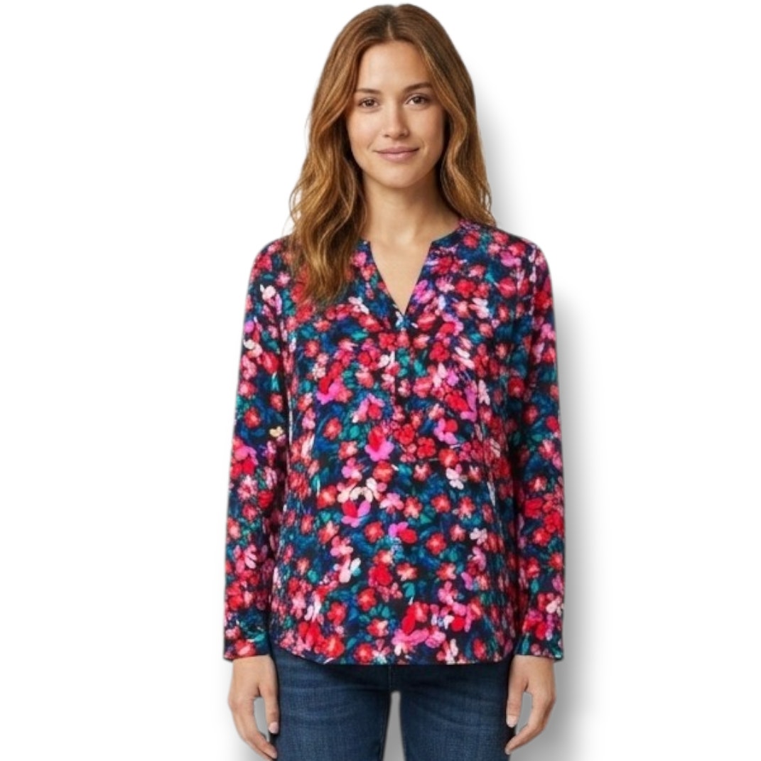 Attention Women’s Floral Long Sleeve Lightweight Blouse Sz Medium Polyester