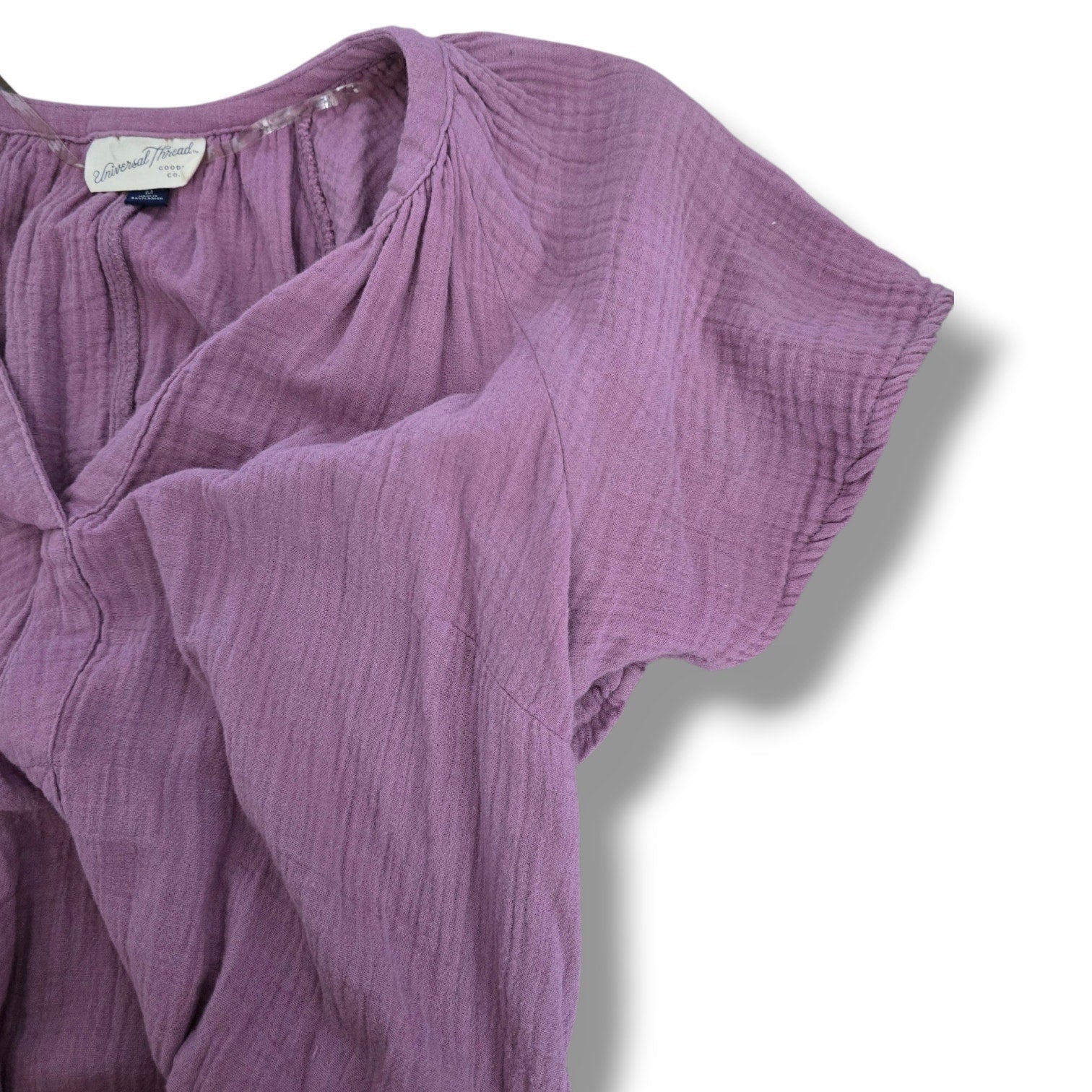 Universal Thread Women's Size M Mauve Purple Gauze Short Sleeve Shift Dress