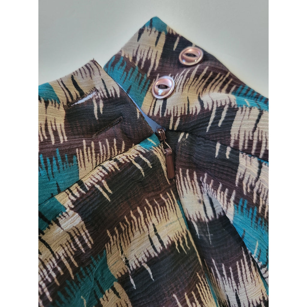 Jones New York Collection Women’s Petite Blue & Brown Layered Midi Skirt Size 6P
