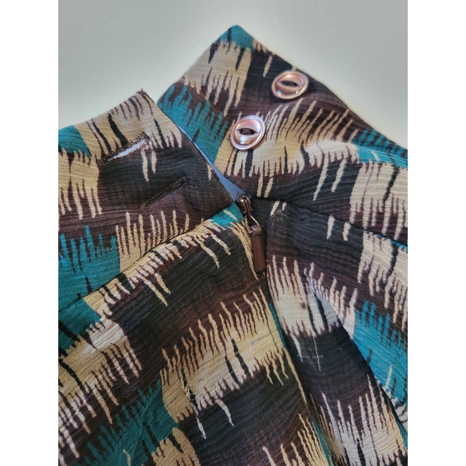 Jones New York Collection Women’s Petite Blue & Brown Layered Midi Skirt Size 6P