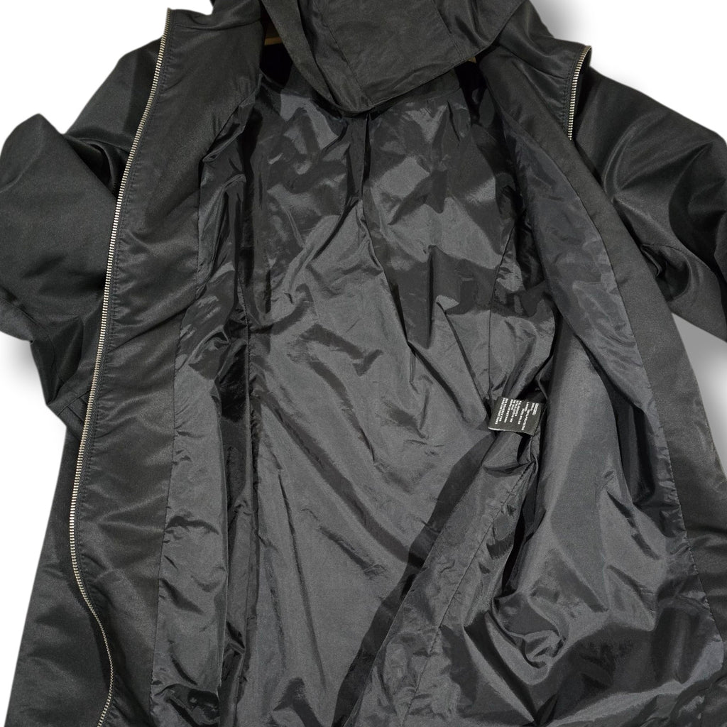 Jones New York Women’s Black Zip-Front Coat with Detachable Hood – Size Large