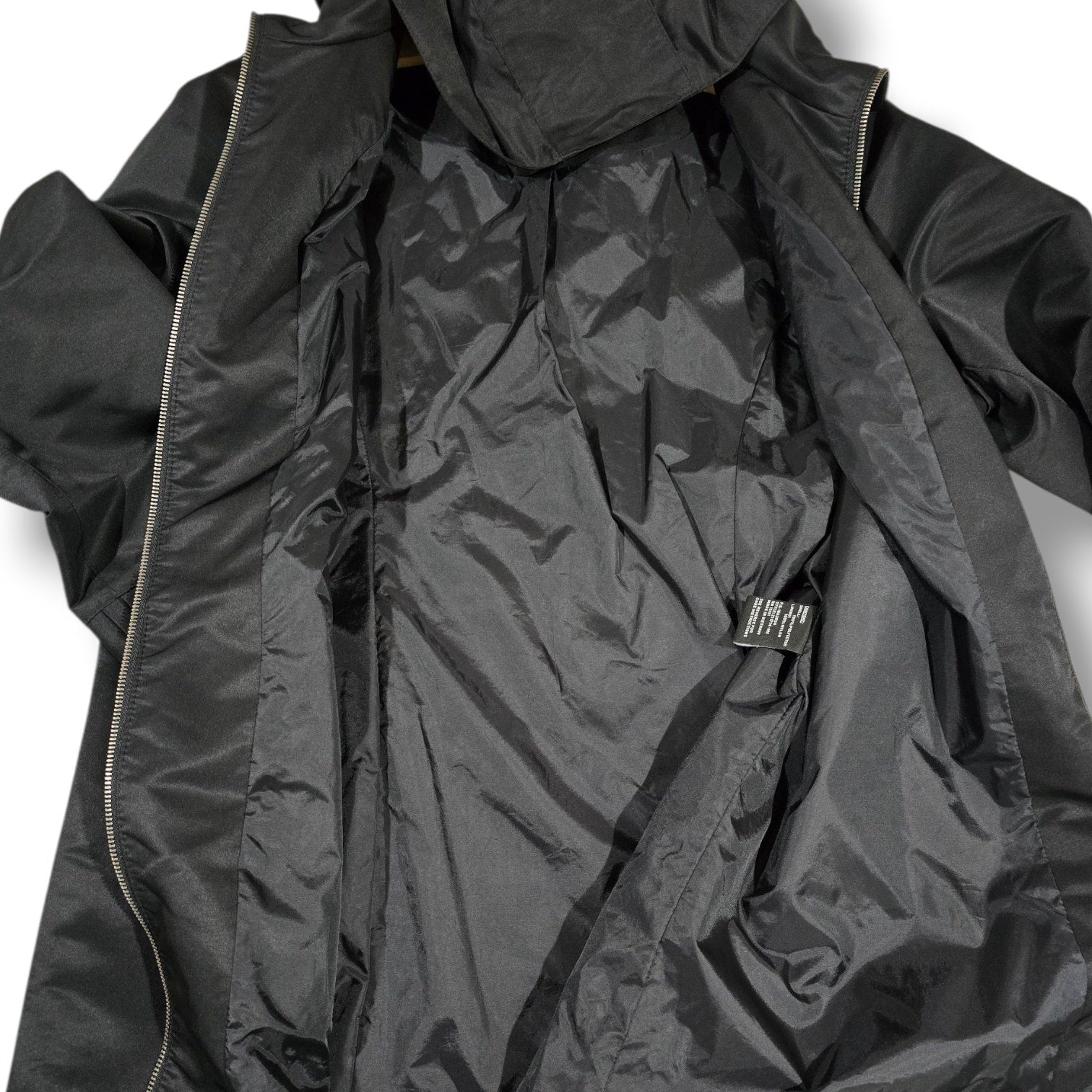 Jones New York Women’s Black Zip-Front Coat with Detachable Hood – Size Large