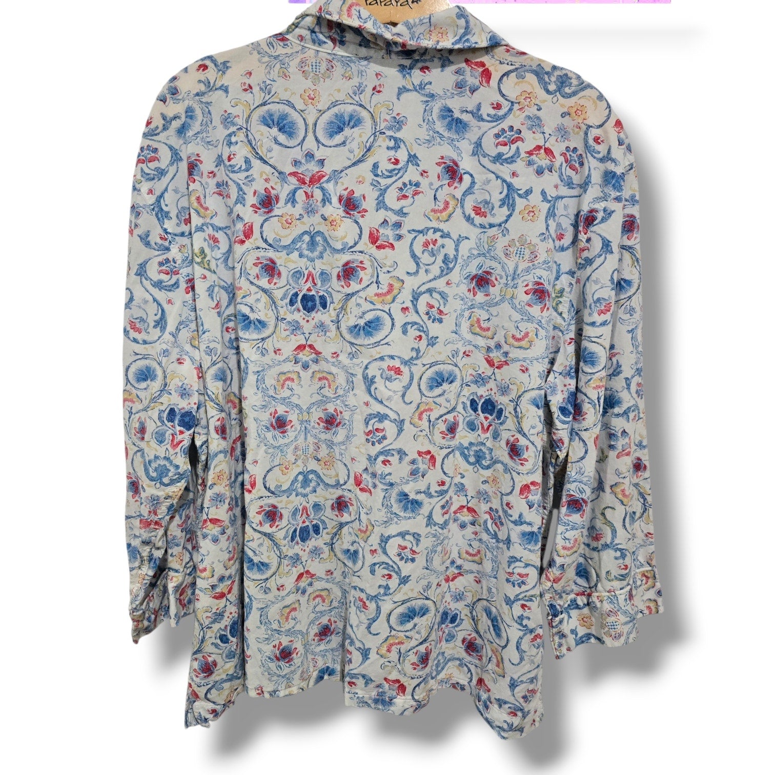 Lauren Ralph Lauren Blue and Red Floral Pajama Top