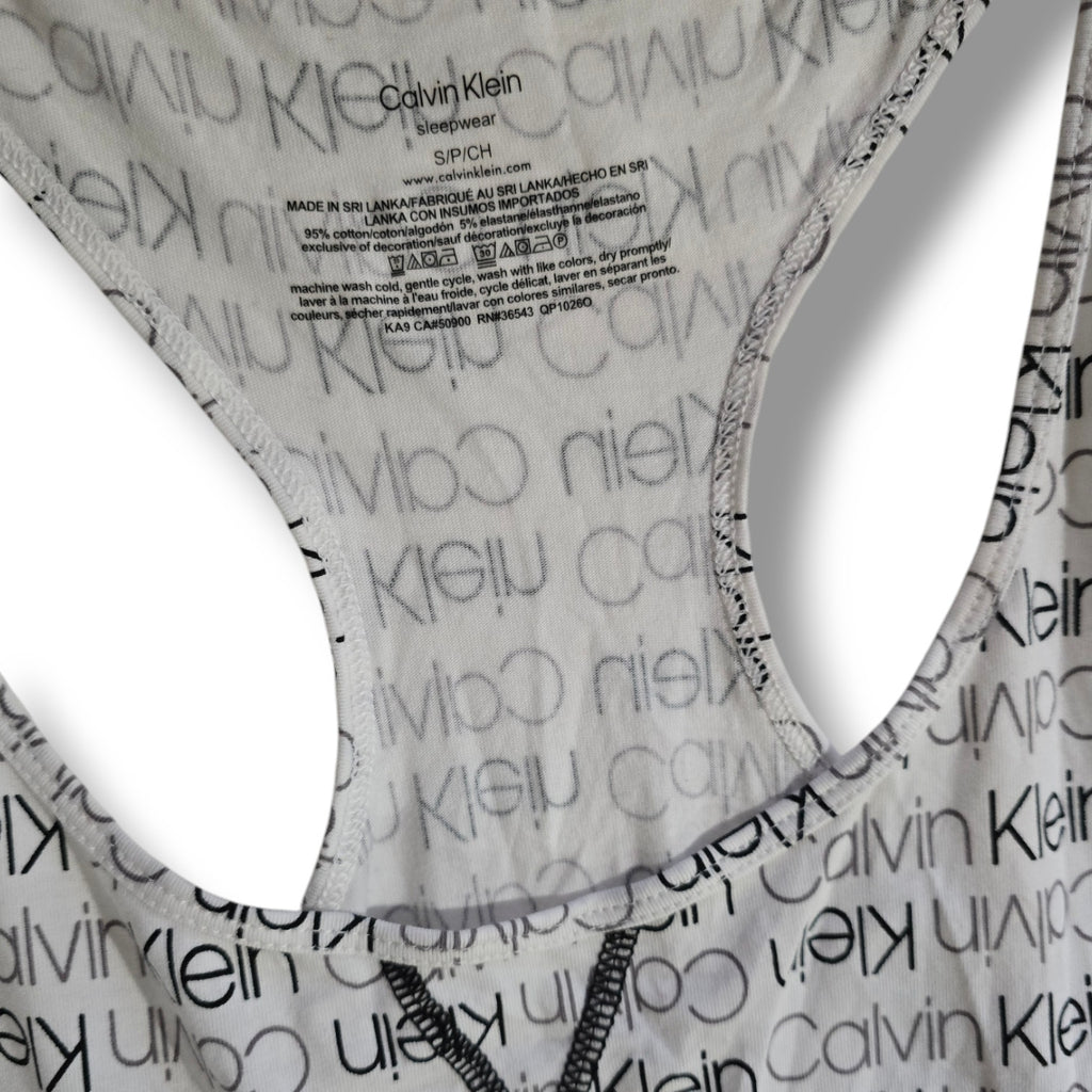 CK Calvin Klein Women’s Pajama Logo Print Lounge Sleep Tank – Size Small