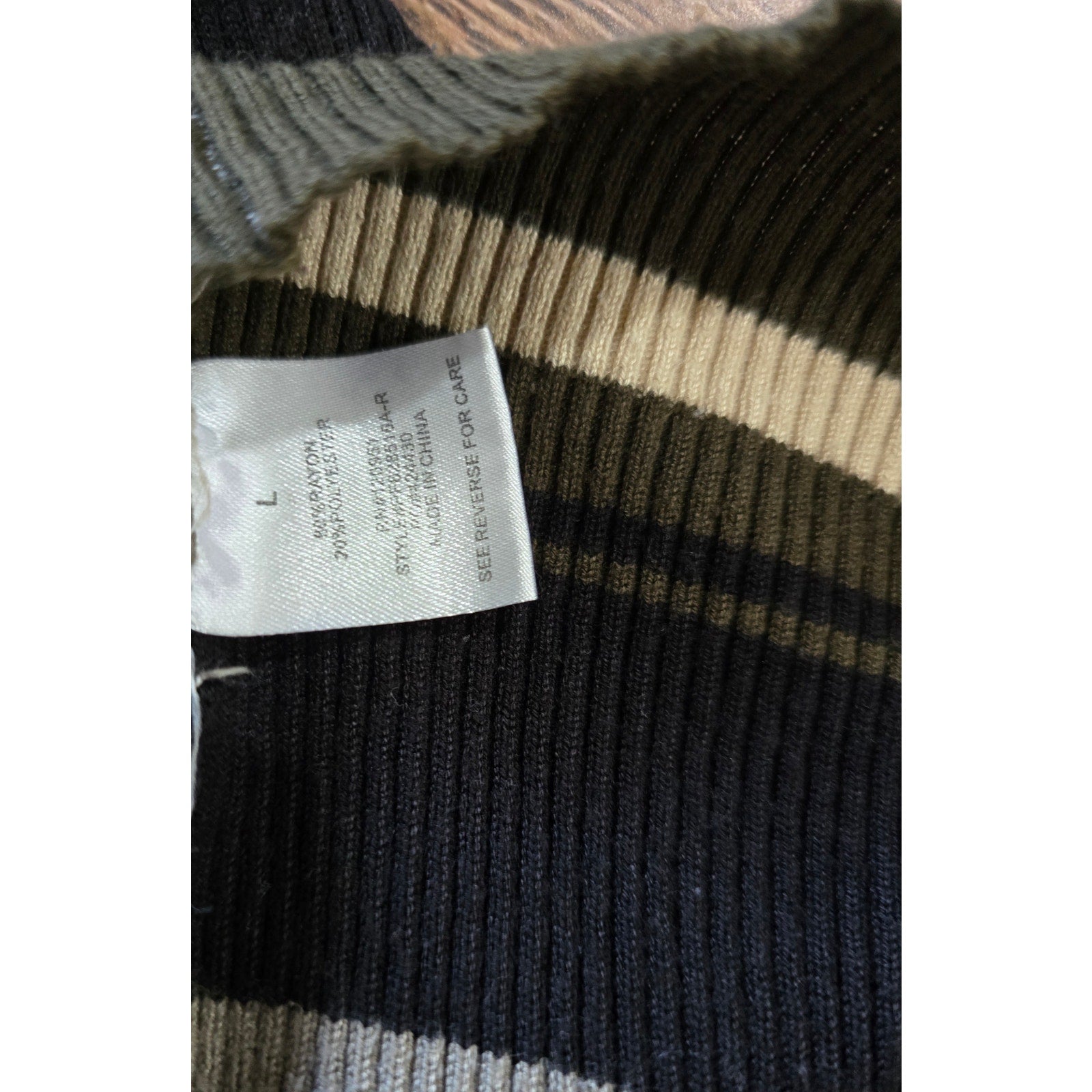 Pink Rose Earthy Multi-Stripe Lace-Up Ribbed Sweater Dress – Large