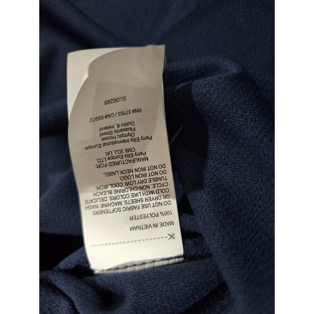 Perry Ellis women’s Navy Blue Polo Shirt WCN Crest Logo – Size M, Short Sleeve