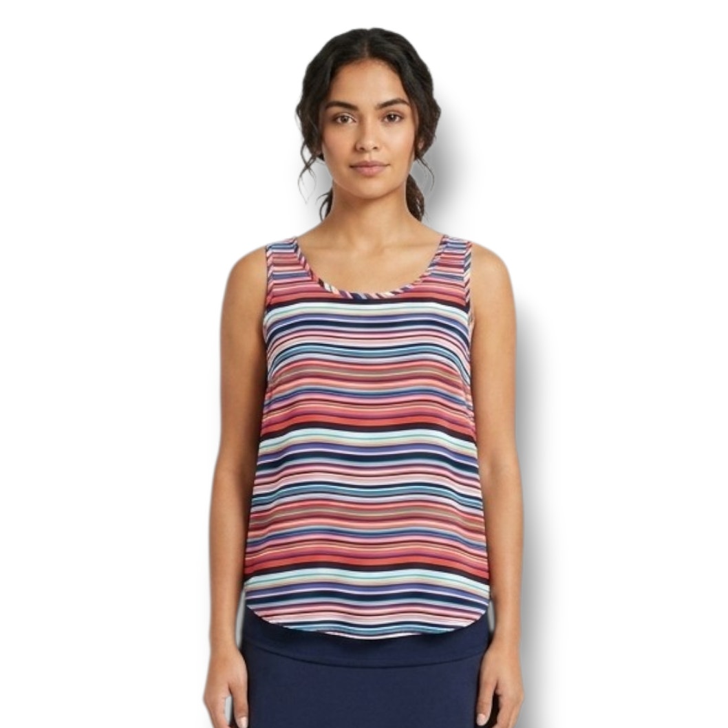 Olive & Oak Women’s Colorful Striped Sleeveless Blouse Small