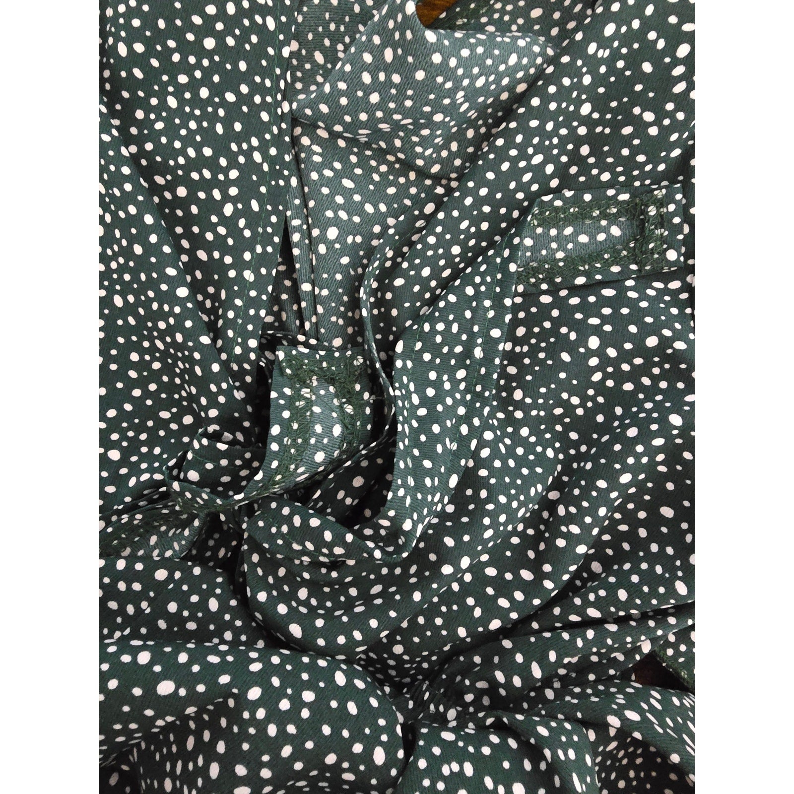 SHEIN Women's Size Large Dark Green Speckled Tie Front Bell Sleeve Romper