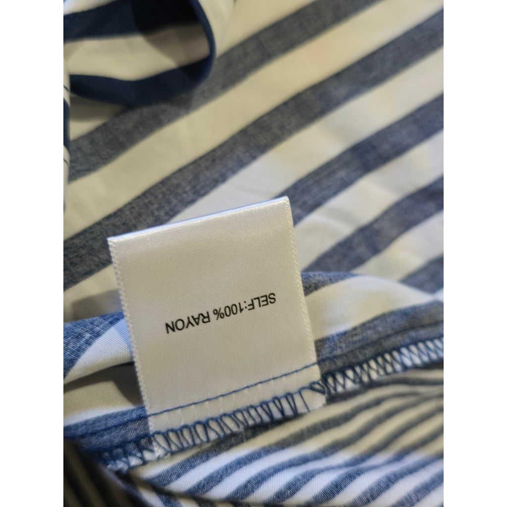 Jane & Delancey Women’s Blue White Vertical Stripe Button-Down Shirt – Medium