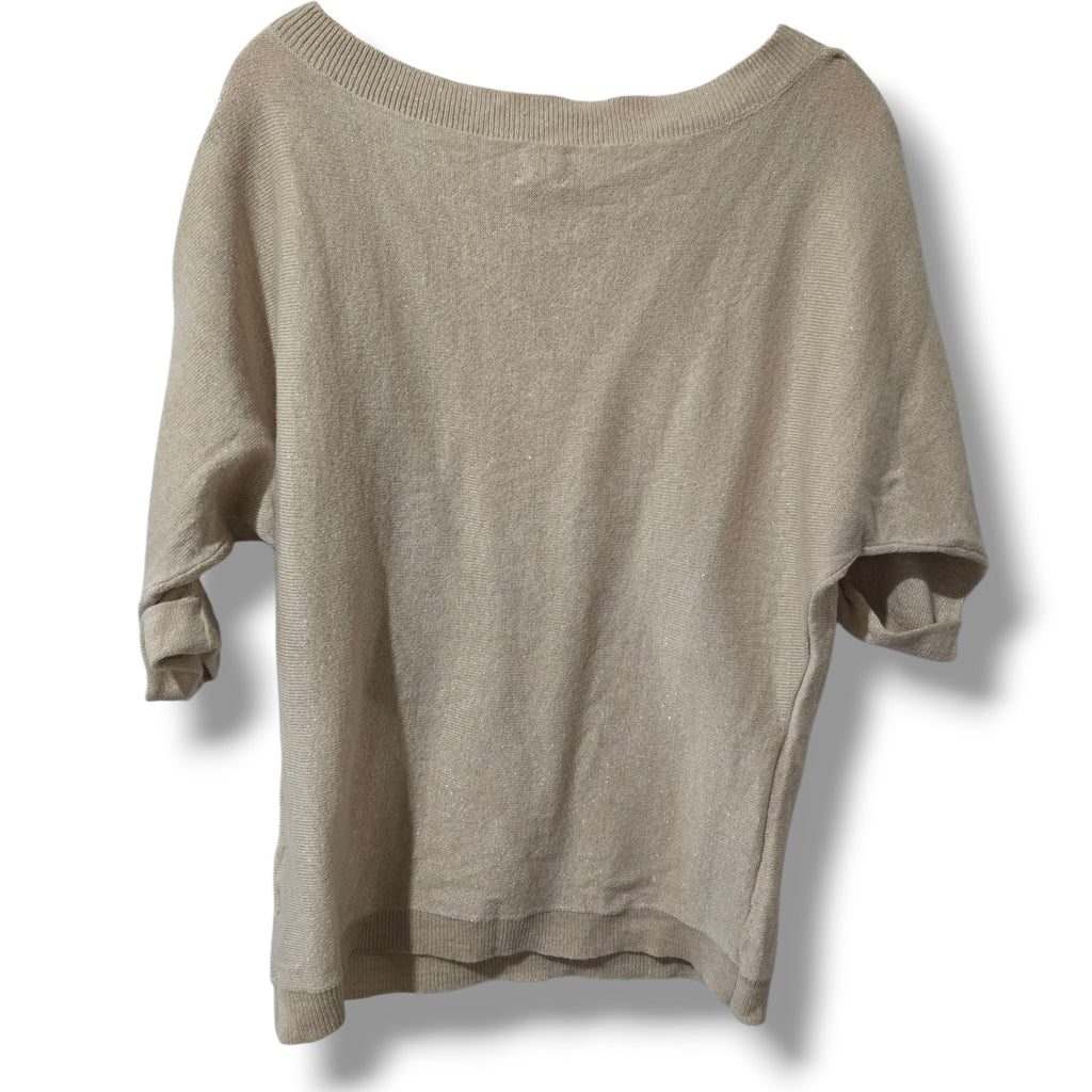 Soho Women’s Gold Metallic Shimmer Knit Dolman Top Size XS