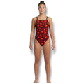 SPEEDO Women’s Black & Red Open-Back Vintage Competitive One-Piece Swimsuit Size 26