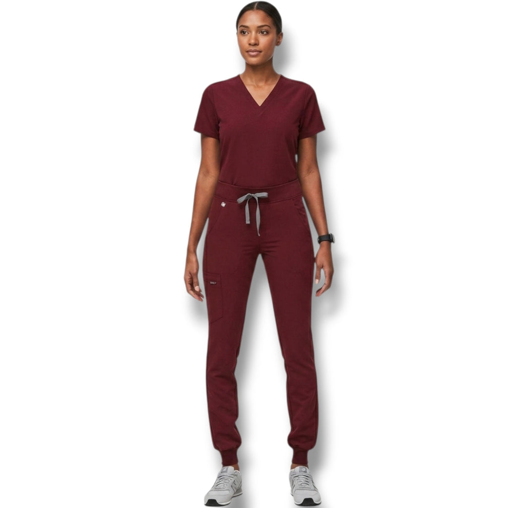FIGS women's Technical Collection Maroon Jogger Scrub Pants xs