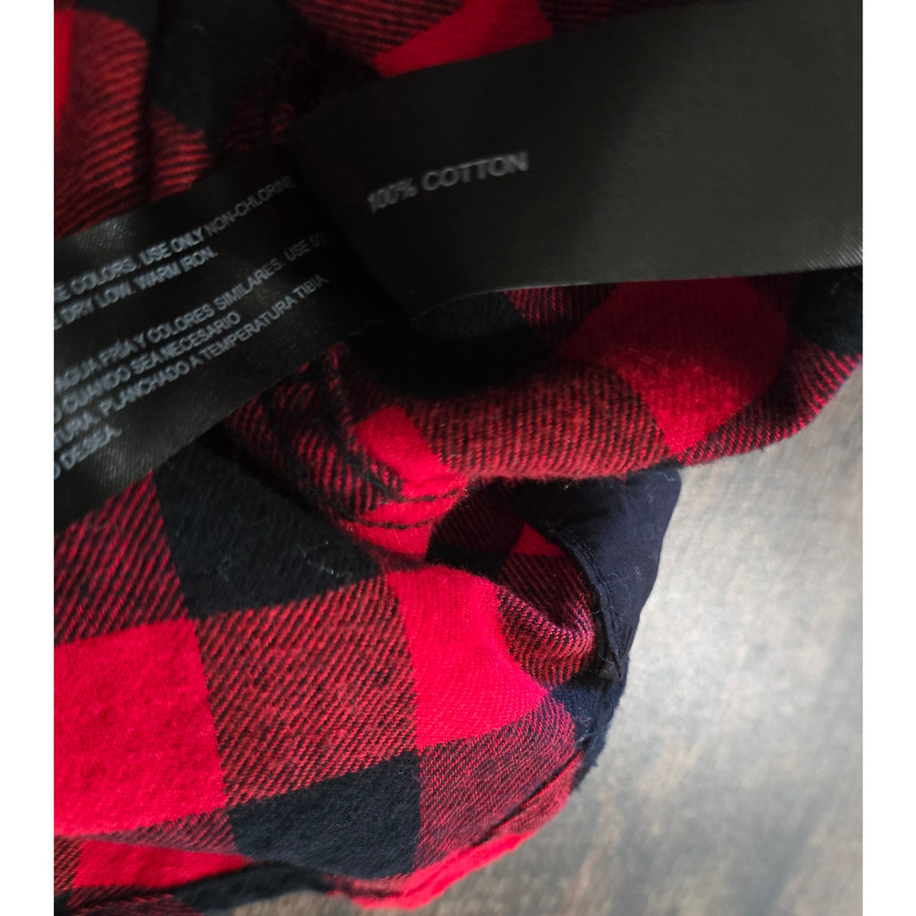 Denim & Flower Ricky Singh Red & Black Buffalo Check Flannel – XL