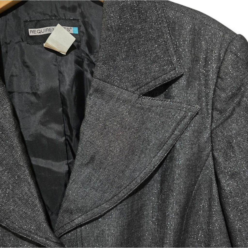 Requirements women's Plus Size vintage dark gray lurex careerwear blazer size 16