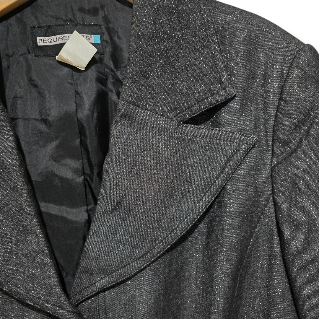 Requirements women's Plus Size vintage dark gray lurex careerwear blazer size 16